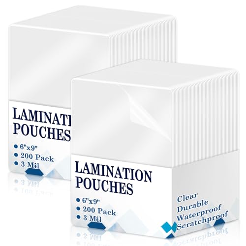 Image of 200 Pack 3 mil Lamination Pouches 5.5 inch x 8.5 inch Clear Half Page Laminating Pouches Photo Size Laminating Sheets Thermal Laminate Pouch for Menu Flashcards Sign Flyer Certificates