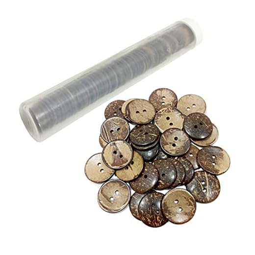 82 Unidades Botones de Coco, Botones Redondos, Botones de Madera, Botones para Manualidades, Botones para Coser, Botones para Decorar, Botones de Coco, (Coconut, 20mm)