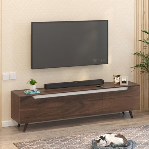 BLUEWUD Blesky Engineering Wood Floor Standing TV Entertainment U...
