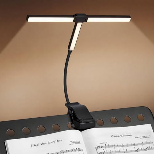 VINSPIRE Rechargeable Music Stand Light Clip On LED Super Bright Piano Stand Light 4 Color × 3 Brightness USB-C Rechargeable Perfect for The Piano Sheet Music Book Reading.