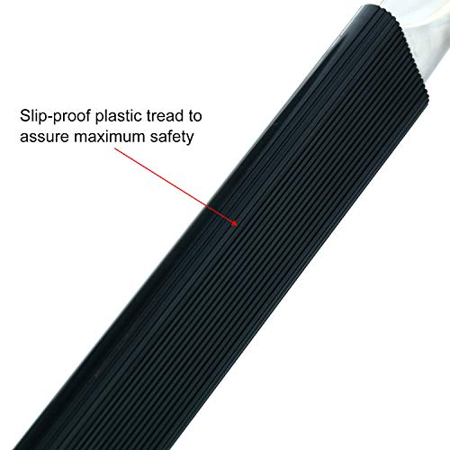 DasMarine 3-Step 316 Stainless Steel Telescoping Ladder, Slide Under Platform Mount Boarding Ladder with Retaining Strap (3 Step Ladder)
