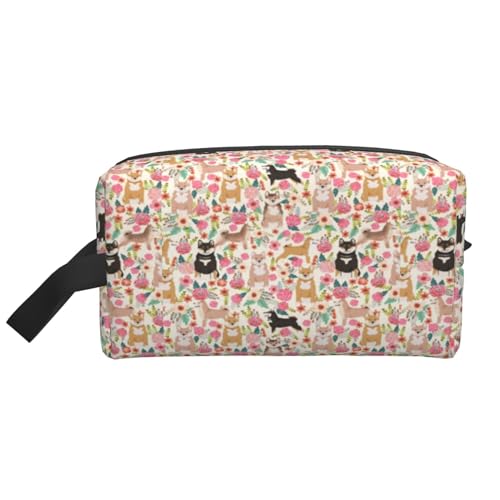 Make-up-Tasche, Shiba Inu, gemischter roter Sesam, schwarze und braune Hunde, Reise-Kosmetiktasche, Kulturbeutel, tragbarer Make-up-Taschen-Organizer Make-up-Tasche, Shiba Inu, gemischter roter Sesam, schwarze und braune Hunde, Reise-Kosmetiktasche, Kulturbeutel, tragbarer Make-up-Taschen-Organizer