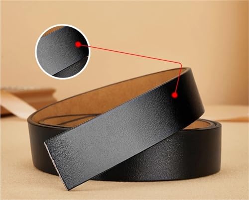 2 PCS Men's Leather Belts Double Sided No Buckle Black Brown 3.5 Cm3