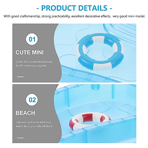 Tofficu 1 Set Doll House Swimming Pool Swimming Ring Folding Beach Sunbath Chair Simulation Miniature Craft Furniture Pool Toys Photo Props For Dollhouse Accessories #TOP3