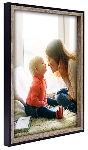 Golden State Art, 11X14 Tall/Split Molding Picture Frame, Wall Display Perfect For Displaying Weddings Photos, Anniversary Photos, Memories (Black/Grey, 2 Pack) #TOP2