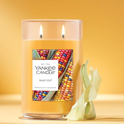 Image of Yankee Candle Large Tumbler Scented Candle with up to 80 Hour Burn Time, Premium Plant Wax Blend for Consistent Burn, 20 oz Tumbler Candle with Room Filling Fragrance, Harvest