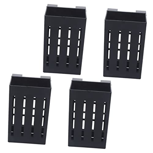 ORFOFE Hanging Aquarium Plant Holder 4-Pack Plastic Aquatic Plant Baskets with Multiple Holes for Root Water Flow 4.92X3.15X2.17 Inch Fish Tank Decoration