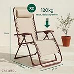 CASABEL Zero Gravity Liegesessel 2er Set Terrakotta