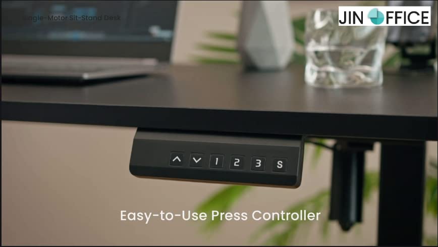 JIN OFFICE Electric Height Adjustable Desk| 80 Kg Wt. Capacity, 2 Year Warranty| Motorized Sit Stand Desk with Headphone Hook & Cable Tray (Brown... - Image 6