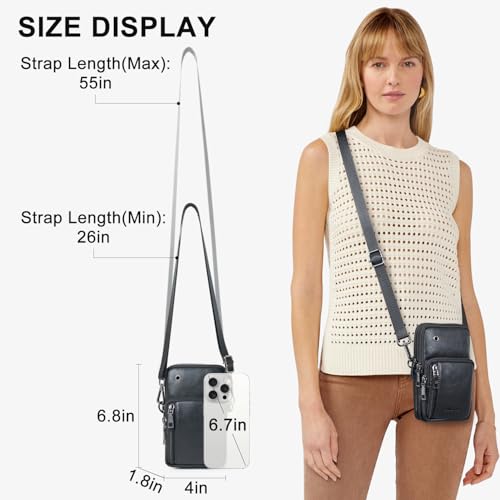 Image of Bluome Small Crossbody Purse for Women, Multi Pocket Travel Purses Crossbody Bag Shoulder Handbags with Adjustable Strap