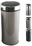 MSV Poubelle Touch de Cuisine INOX 30L Taupe