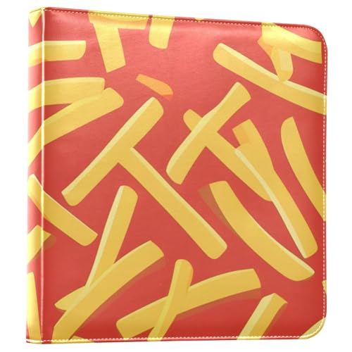 JIPONI French Fries Large Photo Album, DIY Leather Cover Scrapbook Albums for 4x6 5x7 6x8 Pictures, Self Adhesive Memory Book for Wedding, Baby, Family