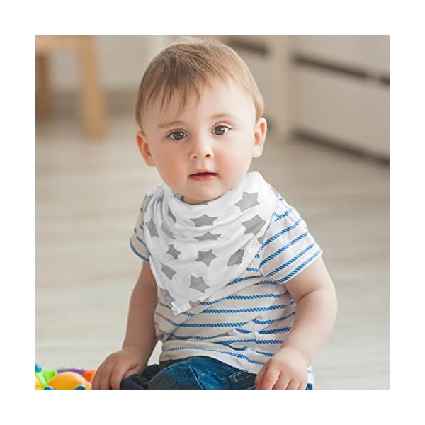 GLLQUEN BABY Musselintücher, 6 Stück Spucktücher aus Baumwolle 70 cm x 70 cm, Oeko-tex100 saugfähig und atmungsaktiv und ideal zum Reinigen, Abwischen und Abdecken von Neugeborenen (Stern) – Bild 6