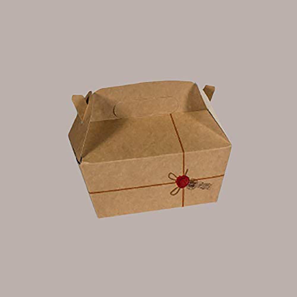 LUCGEL Srl 50 Stück Take Away Lebensmittelbehälter zum Mitnehmen groß mit Griff 228 x 12 H 97 cm, Papier Food Gastronomie Delivery