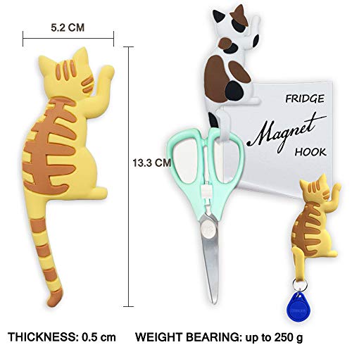 Imanes decorativos para refrigerador en forma de gato 6 unidades miniatura 2