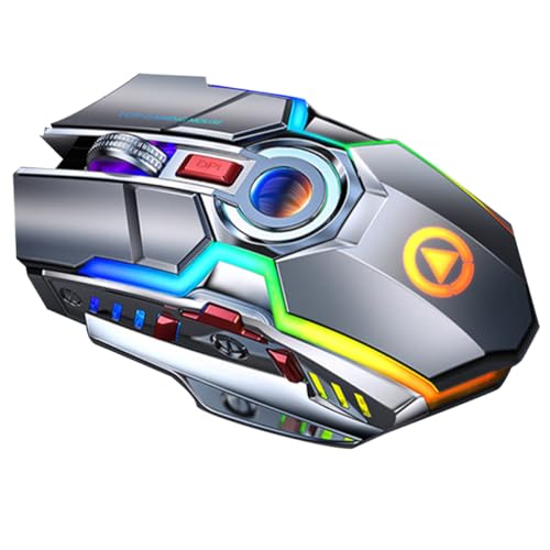 Souris de jeu sans fil souris gamer rechargeable éclairage RGB 7 couleurs SHINEOFI