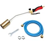 🔥 CANNELLO CON LEVA – CONTROLLO COMODO DELLA FIAMMA – Il cannello P03 è dotato di leva per un comodo controllo dell'erogazione, che permette di gestire la fiamma in modo pratico durante il lavoro senza affaticare la mano. Lunghezza 60 cm per raggiungere comodamente il suolo e le superfici da trattare mantenendo una posizione di lavoro corretta. Bruciatore da Ø 45 mm per una fiamma ampia ed efficace.