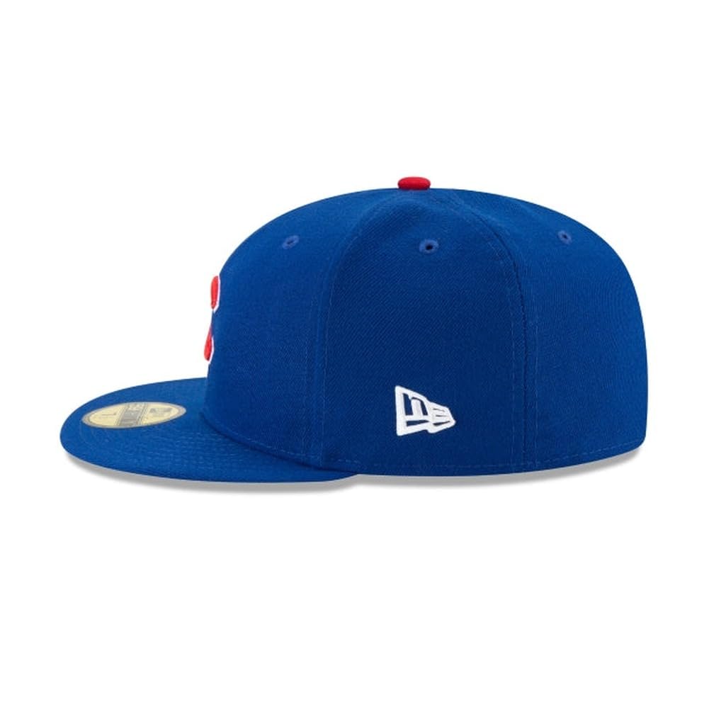 New Era MLB 59FIFTY Chicago Cubs Baseballkappe, blaues Team-Logo, authentische Kollektion, angepasste Baseballkappe