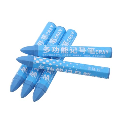 Luxshiny Rotulador Para Marcar Neumáticos 5 Piezas Crayón Azul Resistencia Temporal Herramienta Para Inspección Mantenimiento Automotriz Profesionales y Uso Industrial