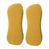 HONITANO 2 Piezas Esponja para Lavado de Coche Grande Unidades Diseño Óseo Poroso Alta Densidad Fácil Agarre Reutilizable y Absorbente para Limpieza de Vehículos y Hogar