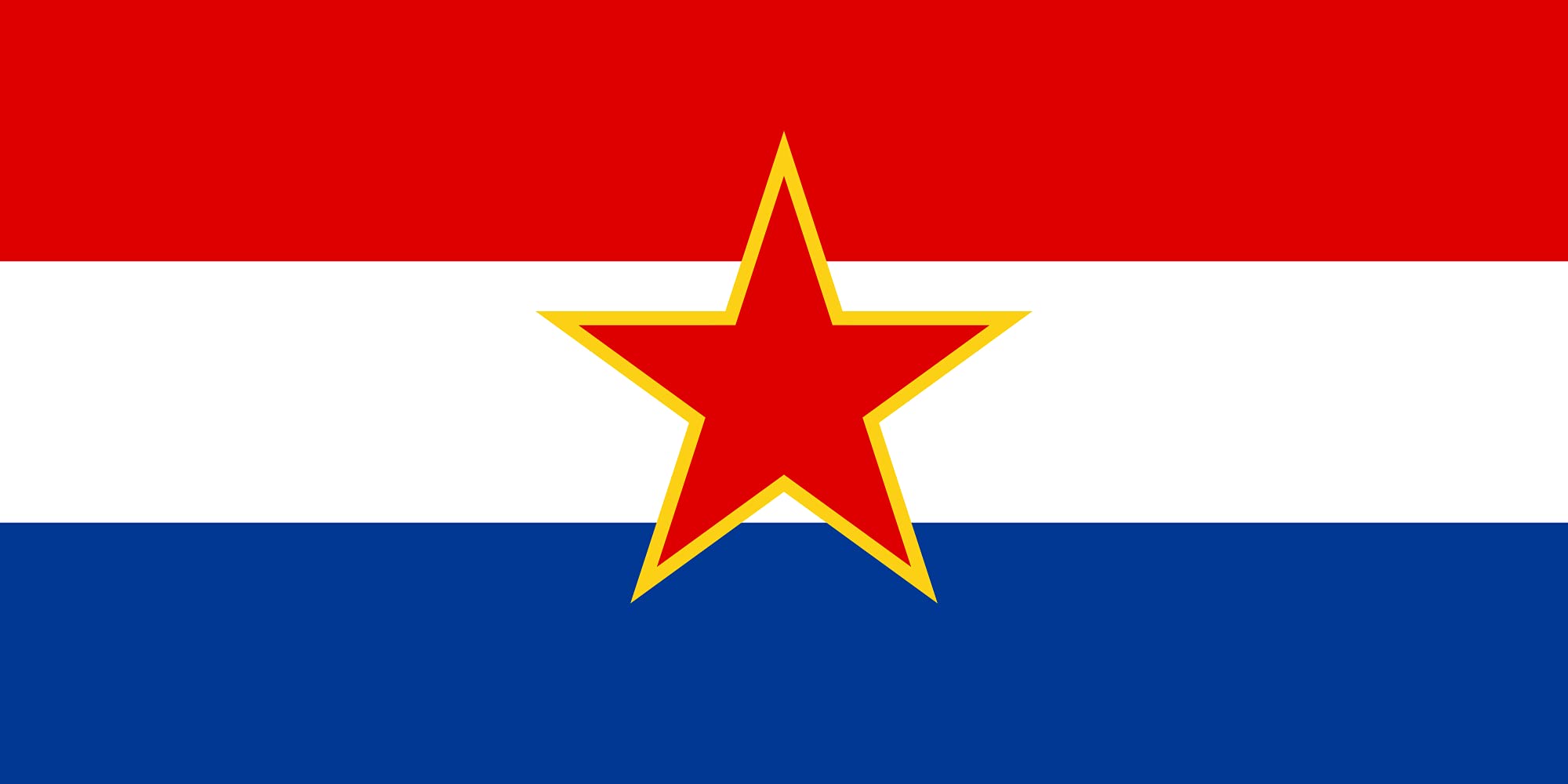 Drapeau Croatie 1947-1990 grand format emblème historique rétro large