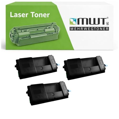 Toner compatible Utax P-5531 P-6031 lot de 3 cartouches noires Mehrwegtoner haute capacite