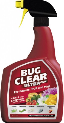 Miracle-Gro 18981 BugClear Ultra Gun 1 Litre Clear Bugs Pests and Major Insects from Flowers Fruit and Veg Plants