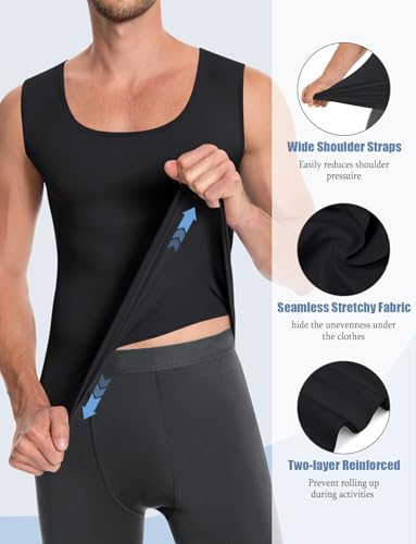 VVX Compression Shirt Men Sleeveless Slimming Undershirt Shapewear Tummy Control Body Shaper Seamless Tank Top3