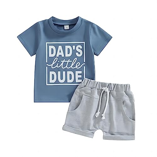 Image of AMMENGBEI Baby Boys Summer Clothes, Toddler Infant Kids Short Sleeve Shirt and Shorts 2-Pieces Outfit Set