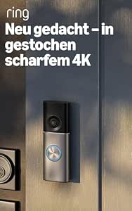 Ring Wired Video Doorbell 4K Pro, Videotürklingel Kabel (neueste Generation), Festverdrahtet, Videotürklingel-Kamera, Retinal 4K, 10x-Zoom, 30 Tage Gratiszeitraum für Ring-Abonnement