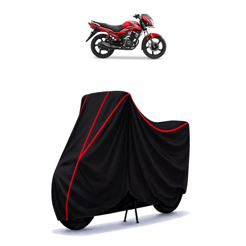 Image of TVS Victor Water Resistant Bike Cover for All Motorcycles & Rain | Heavy Duty Taffeta Fabric | UV Protection, Dustproof, Scratchproof | All Weather Two Wheeler Cover with Elastic Bottom