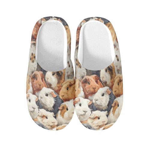 Pantoufles Cochon d'Inde en coton chaud et antidérapantes taille XXX-Large pour la maison