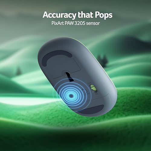 Acer Bubble Wireless Mouse AMR100 | 2.4GHz Silent Click | 1600 DPI | Ergonomic | AA Battery | Win8/10/11 | Compact Lightweight Design | Color: Blue/Green view 2
