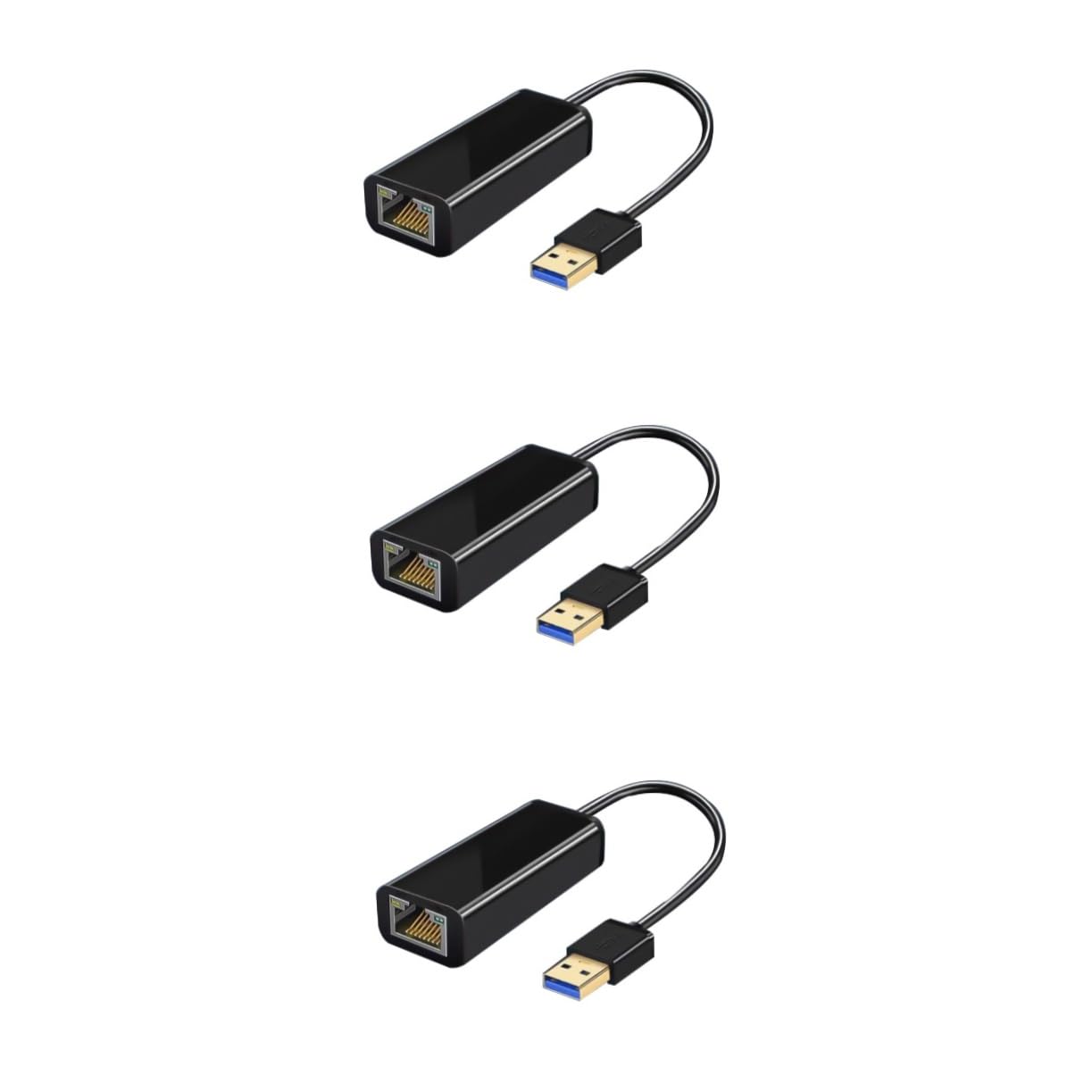 Gatuida 3pièces Adaptateur Ethernet USB Mbps Convertisseur Réseau Filaire Pratique pour Gaming Et Streaming Compatible avec Pc Et Ordinateurs Portables