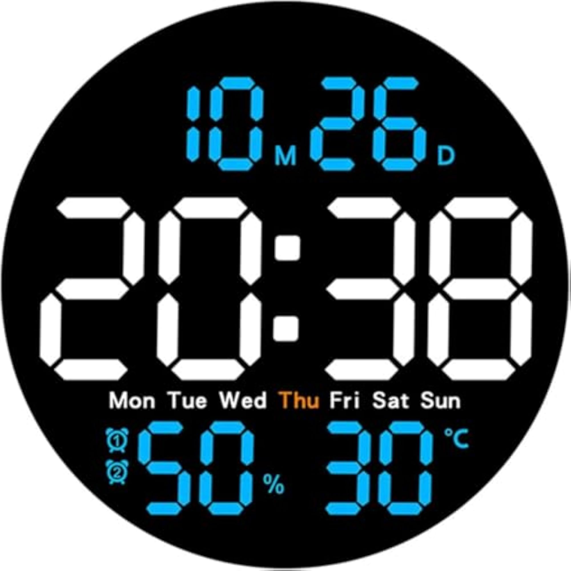 LED Digital Wall Clock with Automatic Backlight