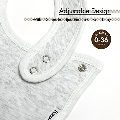 Baby Snap Bibs for Boys & Girls,12 Pack Drooling Bibs for Infants, Newborns, Organic Cotton,Adjustable,Machine Washable - Thumbnail 5