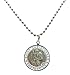 Baja Billys Ocean Creations St. Christopher Surf Necklace, Large Pendant, Silvertone with White Rim, 23 Inch Ball Chain