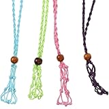 Adorainbow 4piezas Cuerda Collar Piedra Tejida Ajustable Soporte Colgante DIY Accesorios para Trenzas Cristales