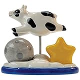 Westland Giftware Mwah Over The Moon Magnetic Ceramic Salt and Pepper Shaker with Toothpick Holder Set, 4.5-Inch