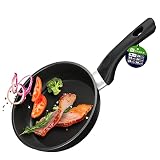 KADAX Sartén, sartén antiadherente, sartén gourmet revestida, sartén universal de inducción, asador para cocinar sin grasa, sartén con mango de plástico (18 cm)