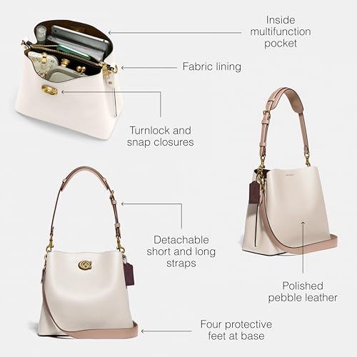 Coach Colorblock Leather Willow Bucket, Chalk3