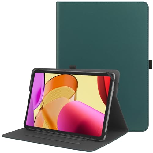 HGWALP Funda Protectora Universal Compatible con tabletas de 9-11', Funda Soporte de Cuero PU Multi-ángulo con Soporte de bolígrafo táctil para tabletas Pantalla táctil de 9' 9.7' 10.1' 10.5 '11'-GN