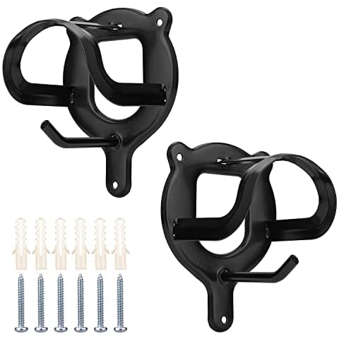 2pcs Horse Bridle Hooks, Bridle Holder Metal Bridle Bracket Horse Bridle Rack Wall Mount with Tubes and Screw for Tack Room, Barn, Stall (Black) Cover