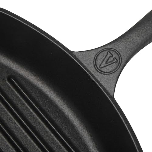 Miniatura 13 de Victoria Sartén Grill Hierro Fundido Esmaltado Inducción 25x25cm, Apta Para Fuego, Barbacoa, Horno, Vitrocerámica, Cast Iron Skillet, Libre De Tóxicos Sin Ptfe Ni Pfoa