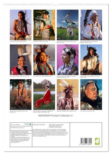 Calendrier 2026 Indien d'Amérique grand format poster mural de collection portraits