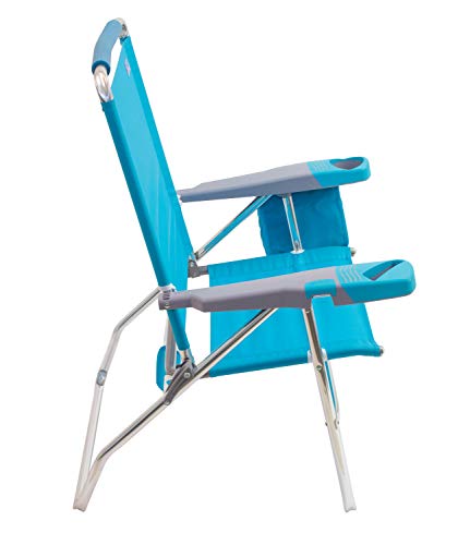 Rio Gear 17" Extended Height 4-Position Folding Beach Chair, Turquoise #TOP6