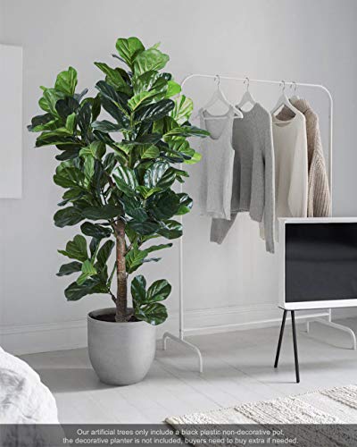 Aveyas 6Ft Artificial Fiddle Leaf Fig Tree In Plastic Nursery Pot, Ficus Lyrata Fake Tropical Plant For Office House Living Room Home Decor (Indoor/Outdoor) #TOP2