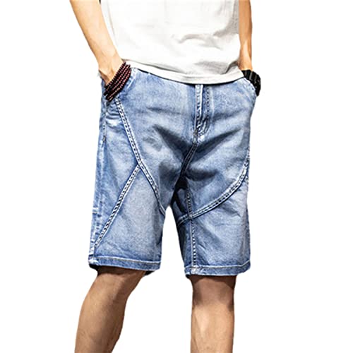 Short en jean homme à cinq points Kelsiop bleu grande taille