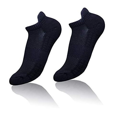 Running Socks Sports Socks for Men Cushioned Ankle Trainer Socks Athletic Walking Socks (Black(2Pair), UK(6-11)/EU(38-43)) Cover