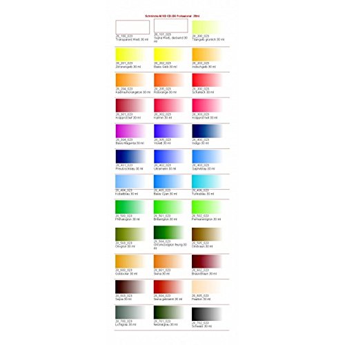 SCHMINCKE Aero Color Professional Airbrush Ink Set in Plastic Case, 28ml Bottles, 16-Color Set, 1 Set Each (81124097)